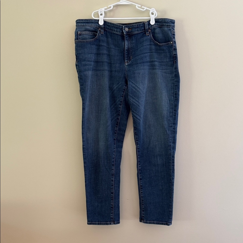 Eileen Fisher Organic Cotton Slim Leg Ankle Mid Rise Jean